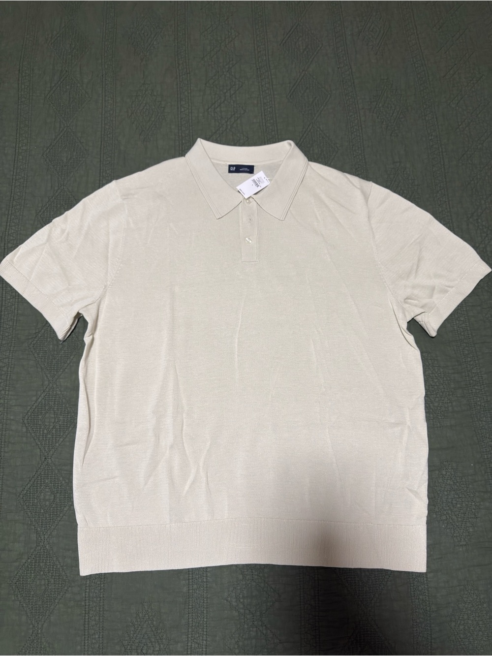 NWT Gap Classic Polo Sweater Cream Taupe Men’s L